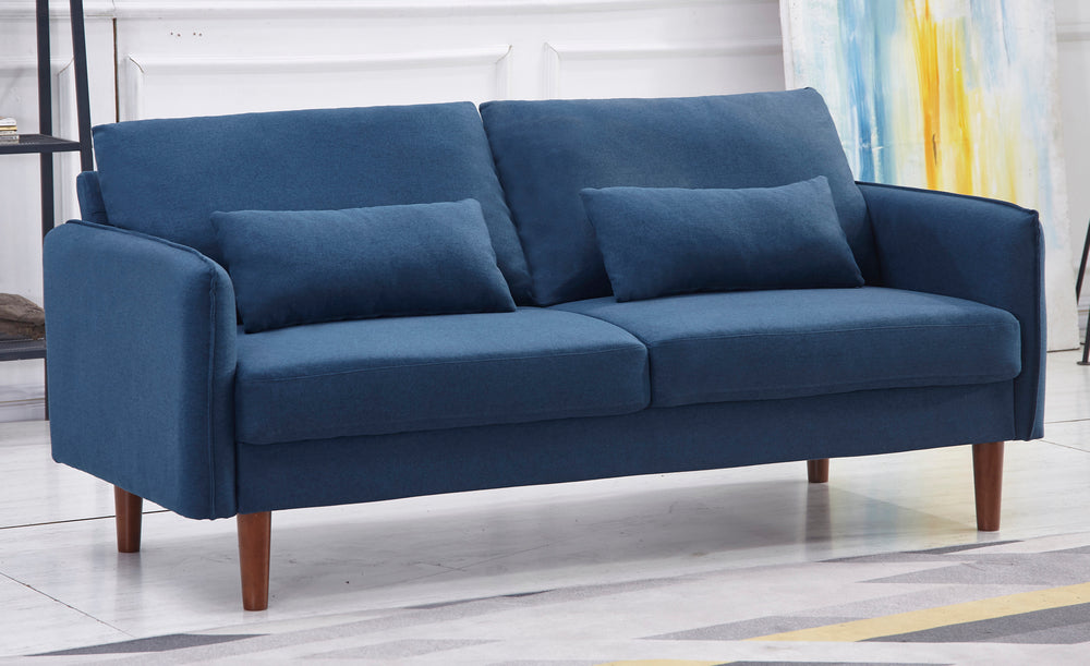 Tasha Navy Linen Fabric 2-Seat Sofa