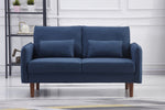 Tasha Navy Linen Fabric Loveseat