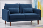 Tasha Navy Linen Fabric Loveseat