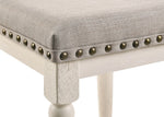 Tasnim 2 Tan Fabric/Antique White Wood Counter Height Stools