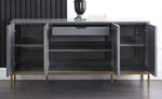 Tatiana Gray Lacquer Wood Sideboard