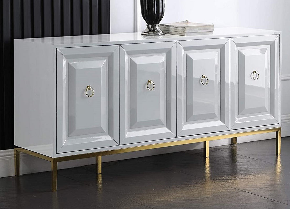 Tatiana White Lacquer Wood Sideboard