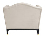 Tayden Beige Velvet/Black Wood Chair