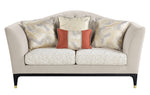 Tayden Beige Velvet/Black Wood Loveseat