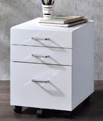 Tennos White Wood 3-Drawer File Cabinet