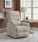 Terza Beige Fabric Power Lift Massage Recliner