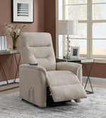 Terza Beige Fabric Power Lift Massage Recliner