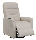 Terza Beige Fabric Power Lift Massage Recliner