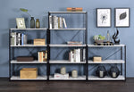 Tesadea Antique White Wood/Black Metal Bookshelf