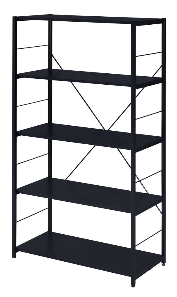 Tesadea Black Wood/Metal Bookshelf