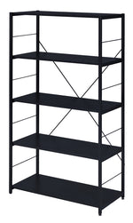 Tesadea Black Wood/Metal Bookshelf