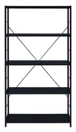 Tesadea Black Wood/Metal Bookshelf