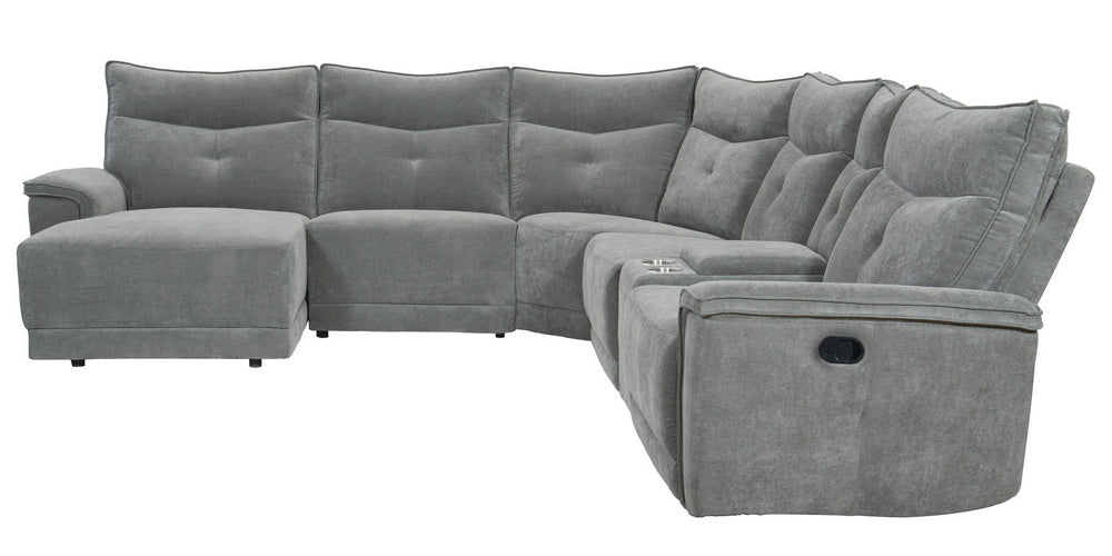 Tesoro 6-Pc Dark Gray LAF Manual Recliner Sectional