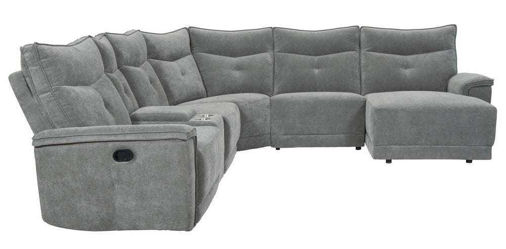 Tesoro 6-Pc Dark Gray RAF Manual Recliner Sectional