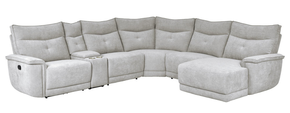 Tesoro 6-Pc Mist Gray RAF Manual Recliner Sectional