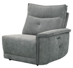 Tesoro Dark Gray Fabric Power Recliner Loveseat