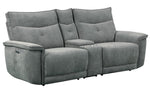 Tesoro Dark Gray Fabric Power Recliner Loveseat