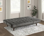 Thais Dark Gray Chenille Fabric Tufted Sofa Bed