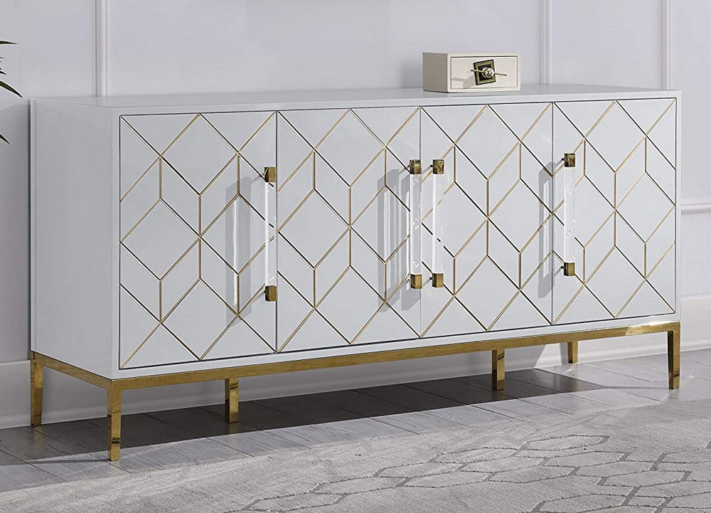 Thorne White Lacquer Wood Sideboard
