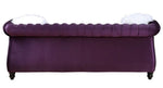 Thotton Purple Velvet Tufted Sofa with Rolled Arms