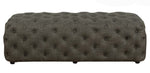 Titrit Dark Grey Linen Tufted Accent Ottoman