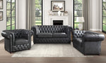 Tiverton Gray Breathable Faux Leather 2-Seat Sofa