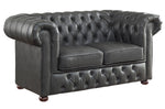 Tiverton Gray Breathable Faux Leather Loveseat