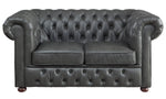 Tiverton Gray Breathable Faux Leather Loveseat