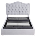 Toddrick Gray Fabric Button Tufted Cal King Bed