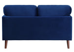 Tolley Blue Velvet Fabric Loveseat