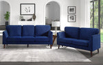 Tolley Blue Velvet Fabric Sofa