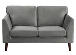 Tolley Gray Velvet Fabric Loveseat