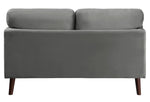 Tolley Gray Velvet Fabric Loveseat