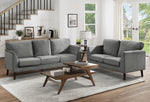 Tolley Gray Velvet Fabric Loveseat