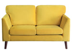 Tolley Yellow Velvet Fabric Loveseat