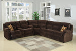 Tracey Chocolate Manual Recliner Sectional with Sleeper