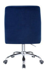 Trenerry Blue Velvet Swivel Office Chair with Nailheads