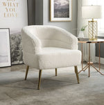 Trezona White Faux Sherpa Accent Chair