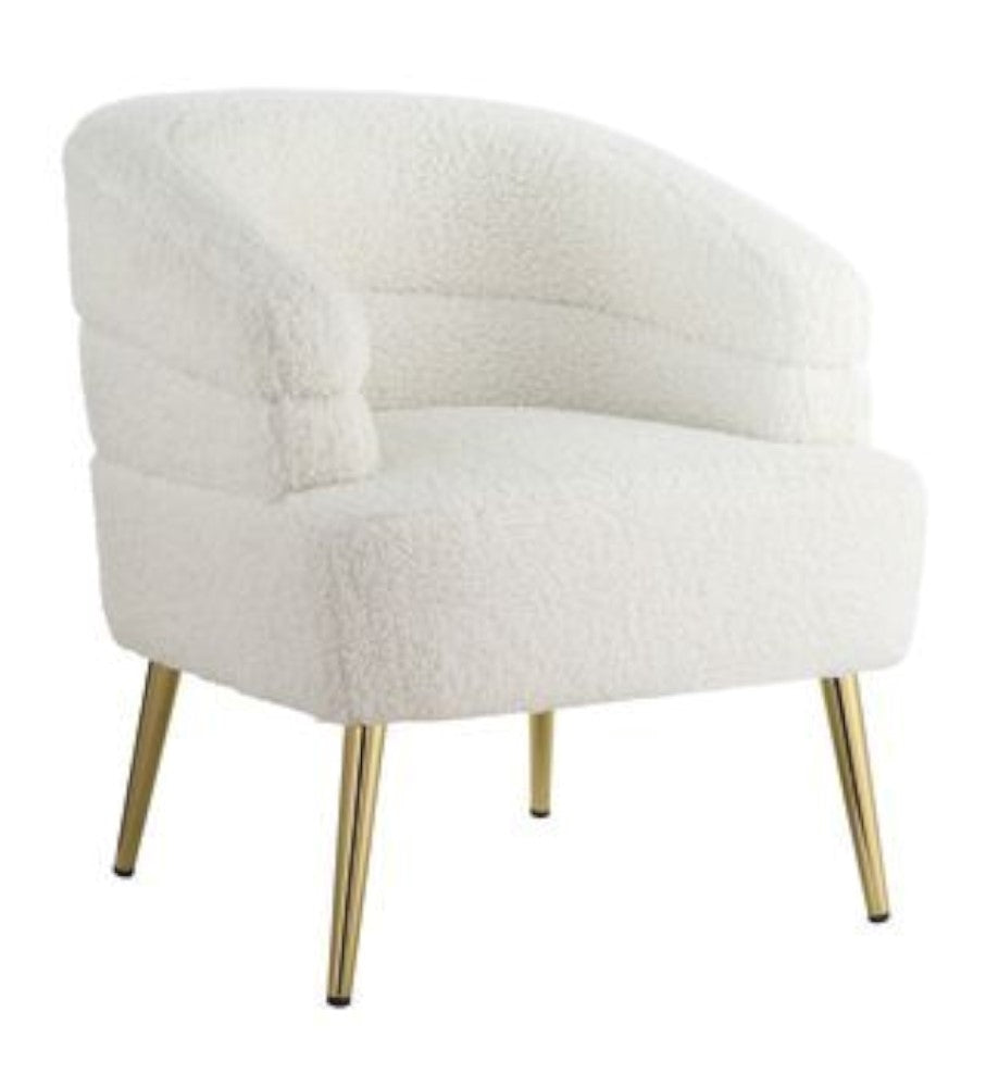 Trezona White Faux Sherpa Accent Chair