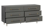 Trident Grey Wood 6-Drawer Dresser