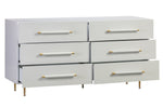 Trident White Wood 6-Drawer Dresser