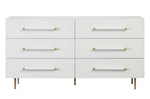 Trident White Wood 6-Drawer Dresser