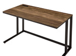 Tyrese Walnut Wood/Black Metal Writing Desk with USB