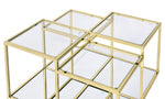 Uchenna Clear Glass/Gold Finish Metal Coffee Table