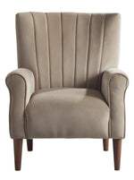 Urielle Brown Velvet Fabric Accent Chair