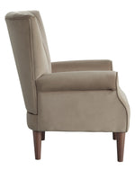 Urielle Brown Velvet Fabric Accent Chair