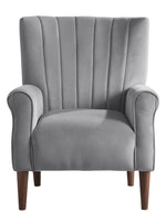 Urielle Dark Gray Velvet Fabric Accent Chair