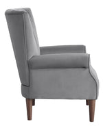 Urielle Dark Gray Velvet Fabric Accent Chair