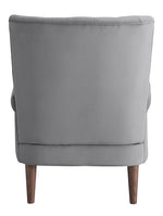 Urielle Dark Gray Velvet Fabric Accent Chair