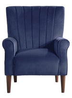 Urielle Navy Blue Velvet Fabric Accent Chair